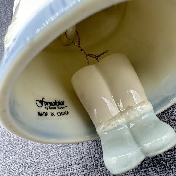 Formalities Ceramic Snowman Bell Ornament Dangling Feet Gold Stars Christmas - Picture 5 of 11